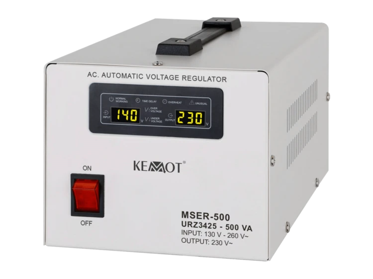 Stabilizator napięcia, automatyczny MSER-500 (500 VA, serwomotor); KEMOT