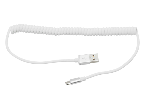Kabel USB wtyk A - wtyk micro B, 1,5m biały spiralny; BLOW