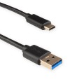 Kabel USB3.1 wtyk A - wtyk C, 1m czarny