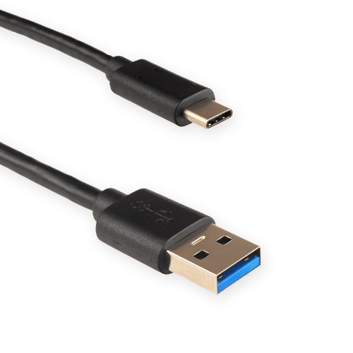 Kabel USB3.1 wtyk A - wtyk C, 1m czarny