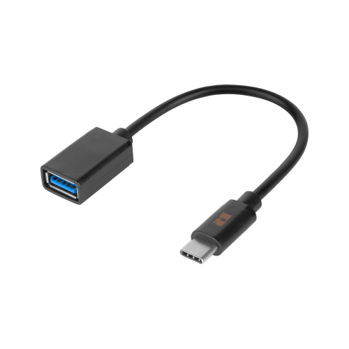 Adapter USB gniazdo A 3.0 - wtyk typu C, OTG, przewód 15 cm; REBEL