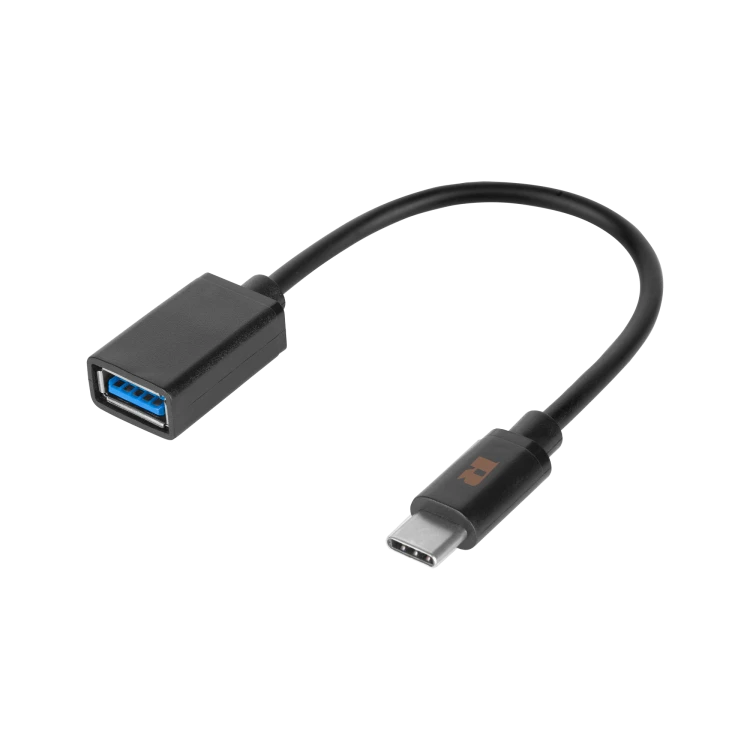 Adapter USB gniazdo A 3.0 - wtyk typu C, OTG, przewód 15 cm; REBEL