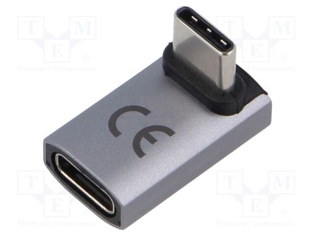 Adapter USB 4.0, gniazdo USB C / wtyk USB C, kątowy góra/dół; GOOBAY