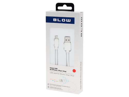Kabel USB wtyk A - Lightning, biały 1m; HQ; Blow