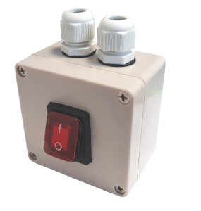 RSH201L230R-OB; przełącznik hermetyczny OFF-ON 16A w obudowie, podświetlenie czerwone 250V; KCD4R-BOX