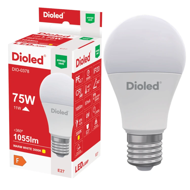 Żarówka LED E27 11W 1055lm; biała ciepła; DIOLED