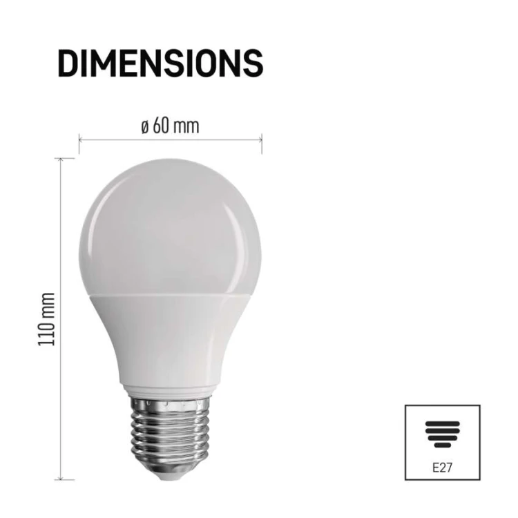 Żarówka LED E27 7,3W 645 lm; biała ciepła 2700K; EMOS Classic