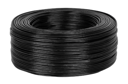 Przewód sygnałowy stereo, płaski, czarny, 2xRCA