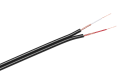 Przewód sygnałowy stereo, płaski, czarny, 2xRCA