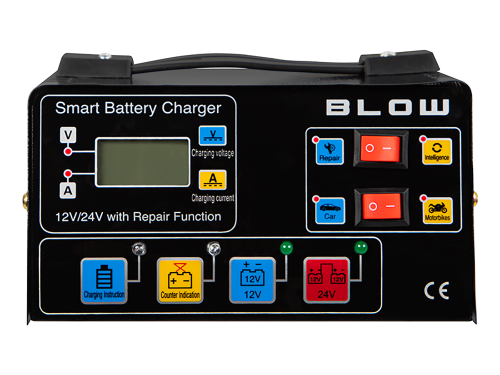 Prostownik 12V 12A / 24V 6A automatyczny ; BLOW