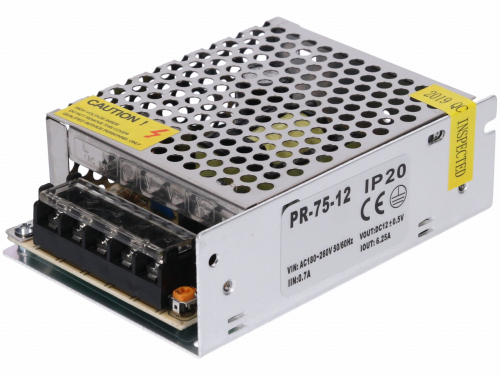 Zasilacz modułowy 12V 75W 6,25A; PR-75-12