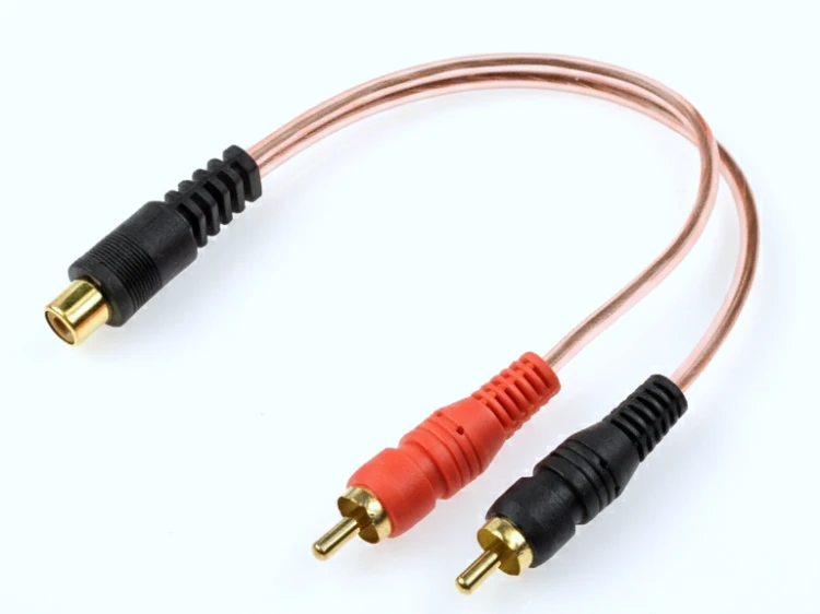 Przejściówka gniazdo RCA - 2 x wtyk RCA