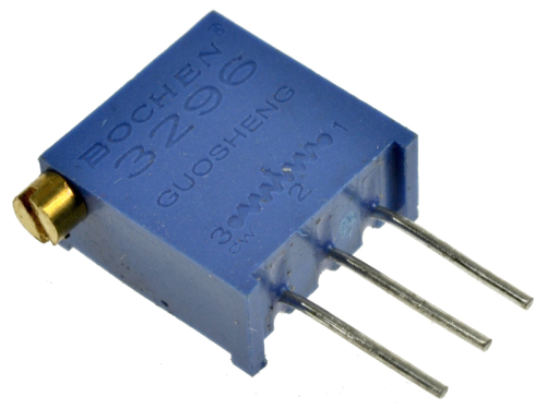 Potencjometr wieloobrotowy 1k 10x10 stojący, 3296