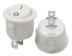 RSR101WH; przełącznik klawiszowy OFF-ON okrągły, biały