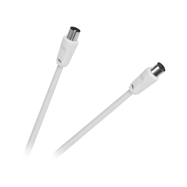 Kabel TV wtyk - gniazdo, 1,5m biały