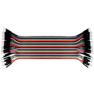 Kable do płytek stykowych, męsko-męskie 40szt, dł.10cm multikolor