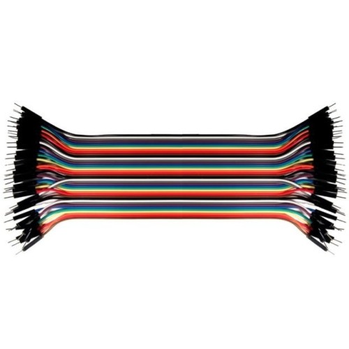 Kable do płytek stykowych, męsko-męskie 40szt, dł.10cm multikolor
