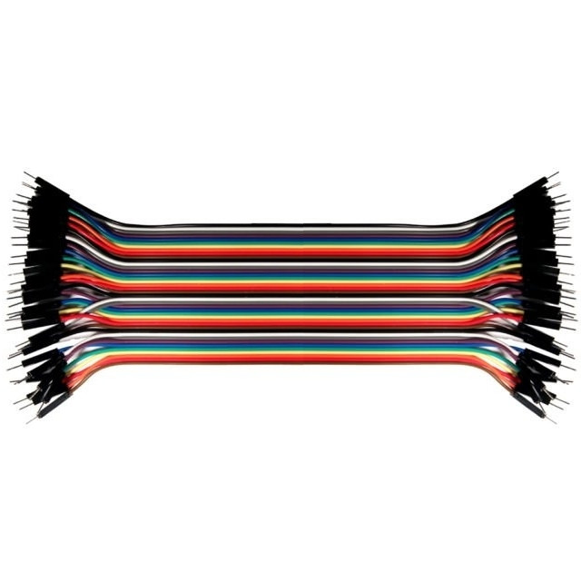 Kable do płytek stykowych, męsko-męskie 40szt, dł.10cm multikolor