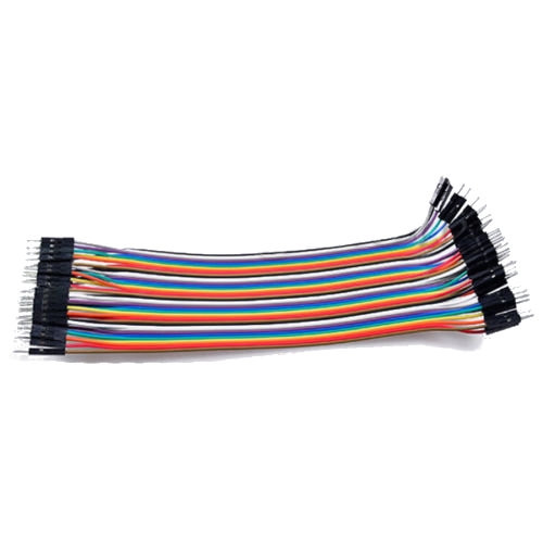 Kable do płytek stykowych, męsko-męskie 40szt, dł.20cm multikolor