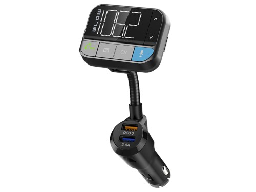Transmiter FM BLOW Bluetooth5.0+ładowarka 3,4A, długie ramię; Blow