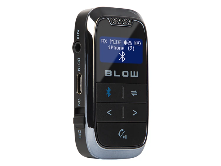 Moduł transmitera audio Bluetooth IN+OUT z akumulatorem, wyświetlacz