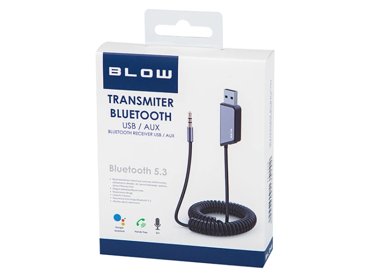 Odbiornik audio Bluetooth AUX OUT Jack 3,5mm, zasilanie USB (