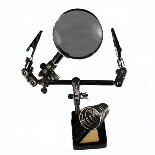 Uchwyt z lupą i podstawką TRZECIA RĘKA