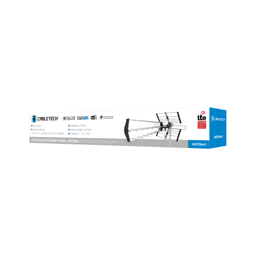 Antena DVB-T2 VHF/UHF MUX8 kierunkowa ze wzmacniaczem; Cabletech
