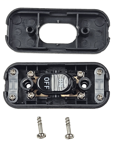 Przełącznik na kabel 6A 250V, 2 sekcje czarny; PK303-2
