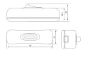 Przełącznik na kabel 6A 250V, 2 sekcje czarny; PK304