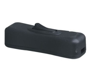 Przełącznik na kabel 6A 250V, 1 sekcja czarny; PK304