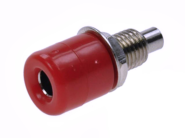 Gniazdo bananowe 4mm, 24A 60V; czerwone ; Amass