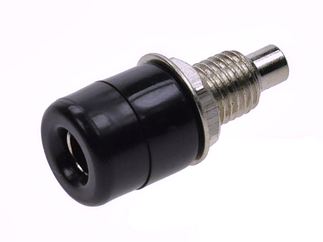 Gniazdo bananowe 4mm, 24A 60V; czarne; Amass