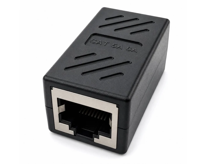 Łącznik gniazdo RJ45 na gniazdo RJ45 Kat.6, czarne