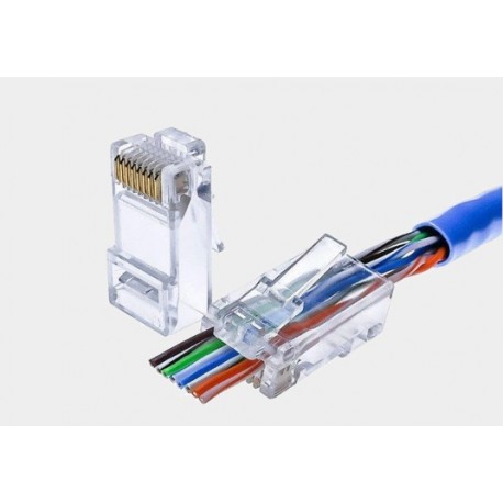 Wtyk RJ45 kat.5e drut UTP przelotowy; Talvico