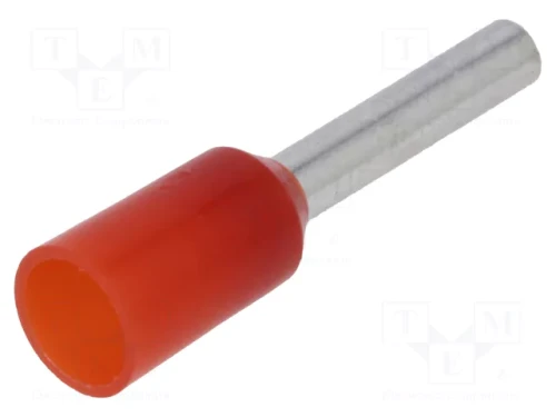Końcówka tulejkowa izolowana HI 0,5mm2 dł.8mm czerwona