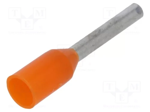 Końcówka tulejkowa izolowana HI 0,5mm2 dł.8mm pomarańczowa