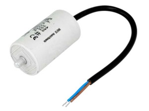 Kondensator do silników 15uF 475VAC, przewody, śruba M8; Ducati