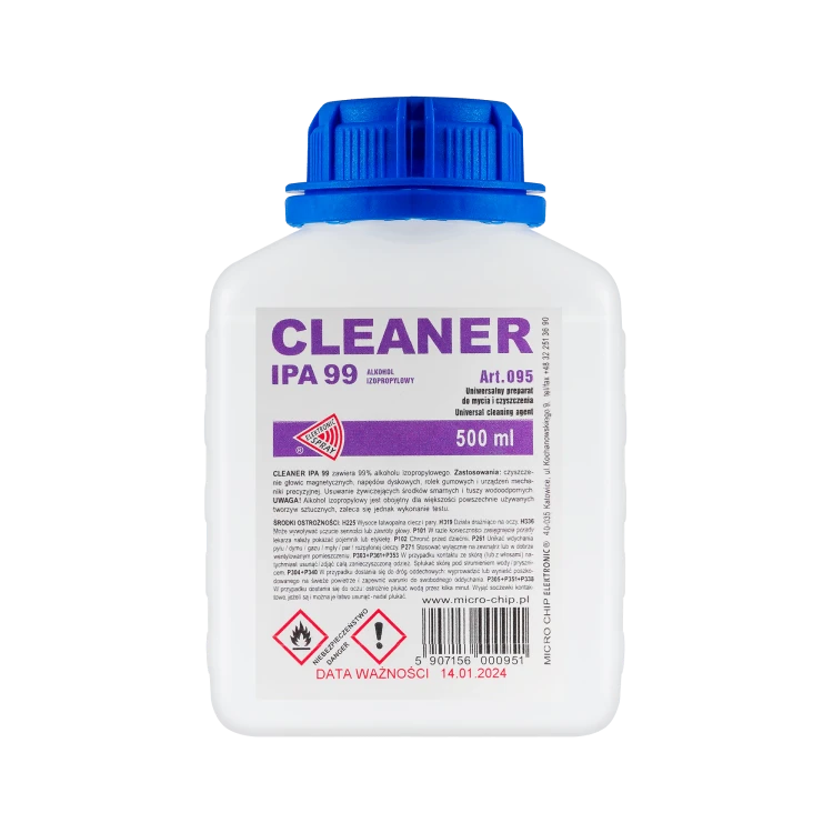 Alkohol izopropylowy CLEANER IPA 99 500ml, płyn; Micro Chip Elektronic