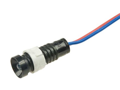 Kontrolka LED 12...24V 5mm niebieska, wklęsła, z przewodem