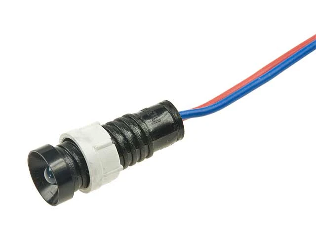 Kontrolka LED 12...24V 5mm niebieska, wklęsła, z przewodem