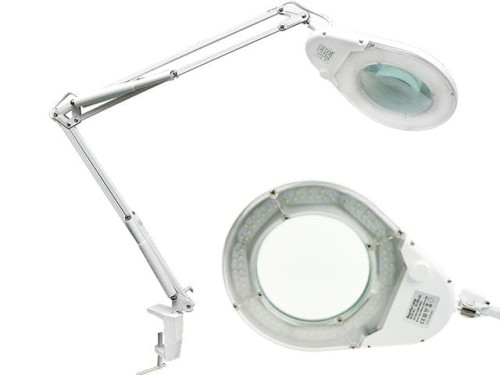 Lampa z lupą, 5 dioptrii, podświetlenie 80 LED 7W