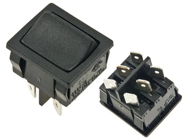 Przełącznik klawiszowy H8660 ON-ON, czarny Arcolectric