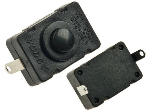 Przełącznik przycisk do latarek PB1812B ON-OFF, czarny