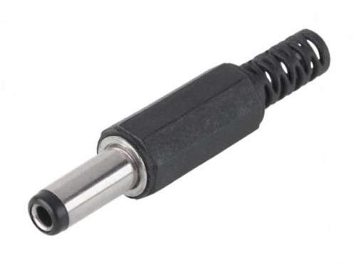 Wtyk zasilający 2,8x5,5 z odgiętką, styk 14mm