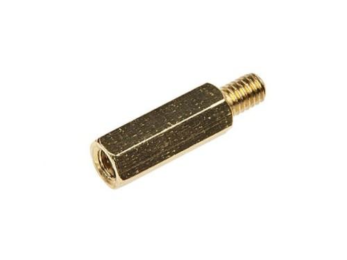 Tulejka dystansowa M4 dł. 15mm zewn/wewn; mosiądz