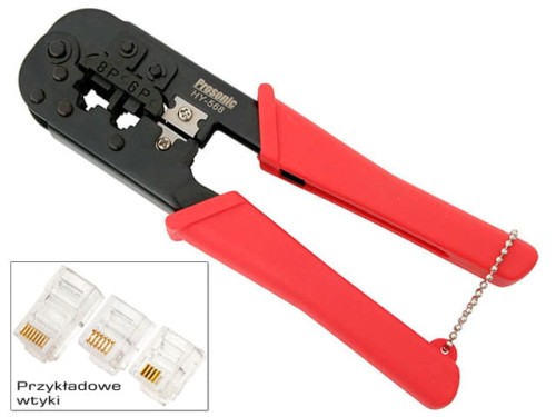 Zaciskarka wtyków RJ11, RJ12, RJ45 HY568