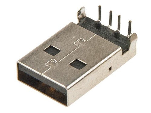 Wtyk USB A kątowy THT