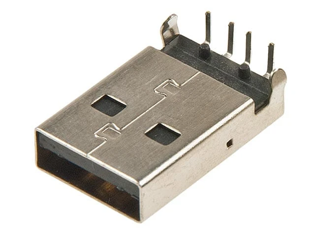 Wtyk USB A kątowy THT