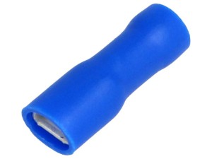 Konektor żeński izolowany cały 4,8mm niebieski KFIB
